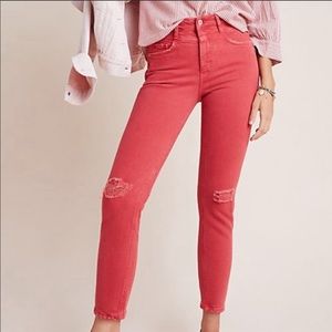 Pilcro and the Letterpress | red slim ankle jeans